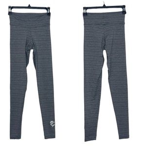 Booty Queen Gray Stripe Heathered Leggings Size Medium